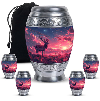 Personalized Deer Cremation Urn for Women - 10-inch, 200 cu in - Yatskia