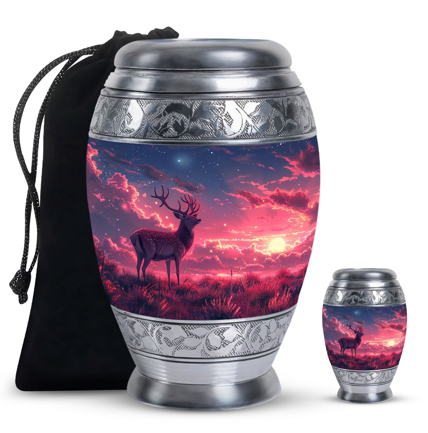 Personalized Deer Cremation Urn for Women - 10-inch, 200 cu in - Yatskia