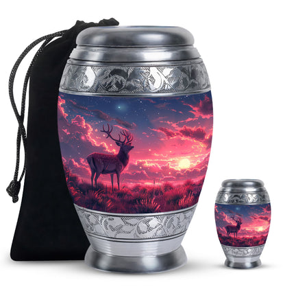 Personalized Deer Cremation Urn for Women - 10-inch, 200 cu in - Yatskia