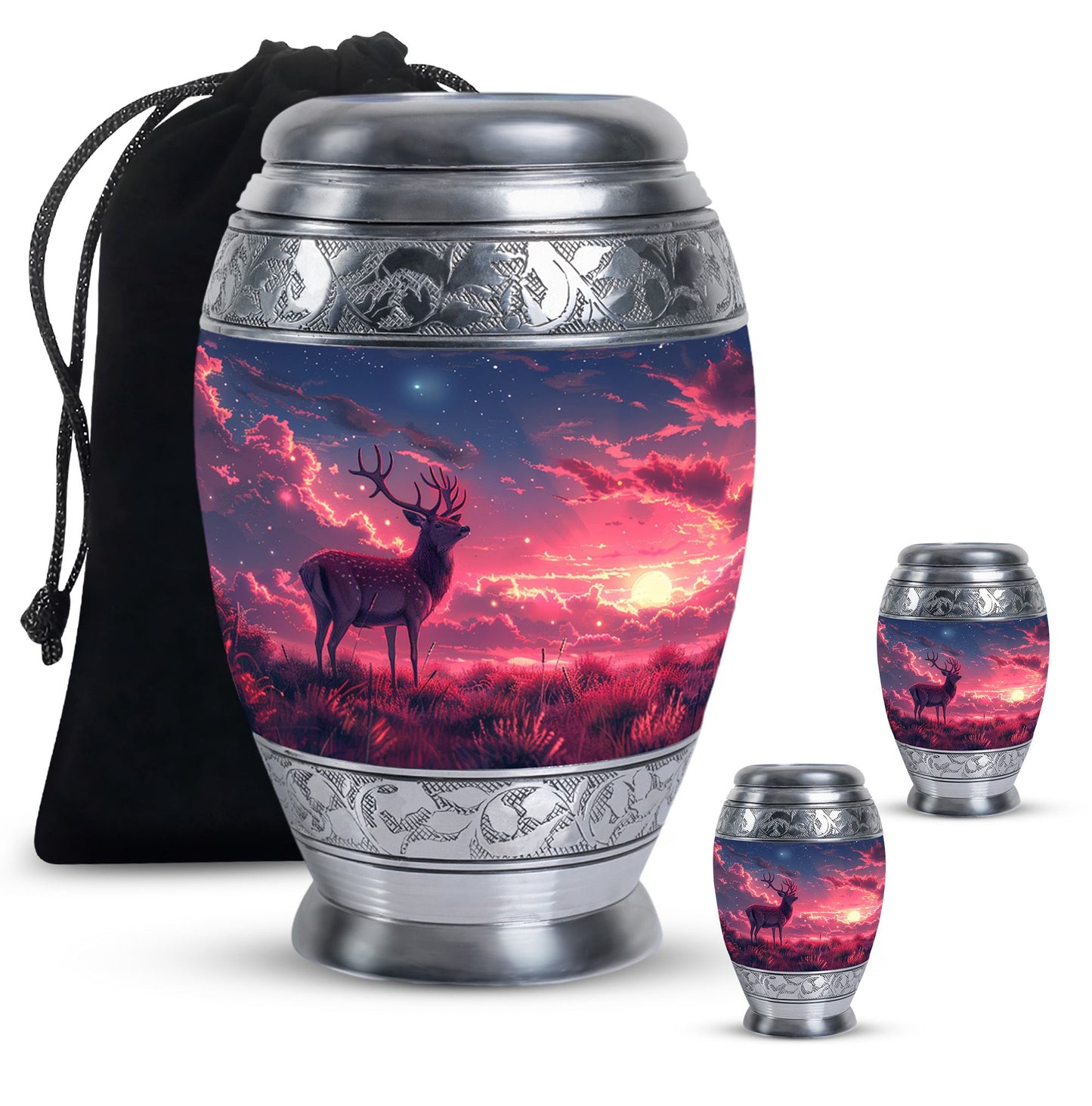Personalized Deer Cremation Urn for Women - 10-inch, 200 cu in - Yatskia