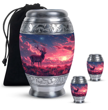 Personalized Deer Cremation Urn for Women - 10-inch, 200 cu in - Yatskia