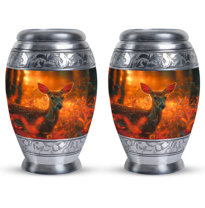 Personalized Deer Cremation Urn for Human Ashes - 10-inch, 200 cu in - Yatskia