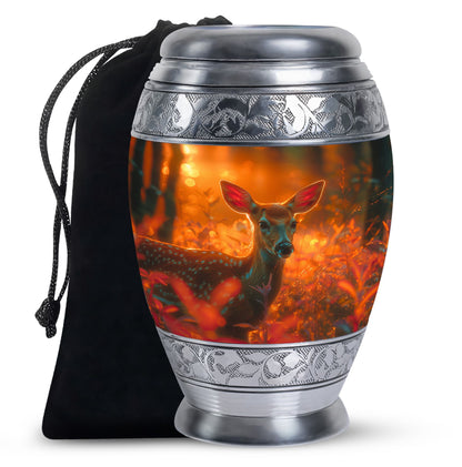 Personalized Deer Cremation Urn for Human Ashes - 10-inch, 200 cu in - Yatskia