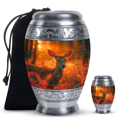 Personalized Deer Cremation Urn for Human Ashes - 10-inch, 200 cu in - Yatskia