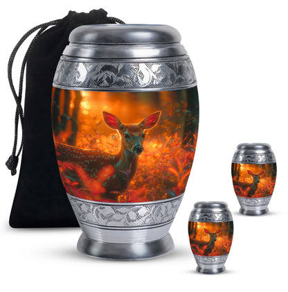Personalized Deer Cremation Urn for Human Ashes - 10-inch, 200 cu in - Yatskia