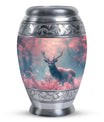 Elegant Pink Deer Cremation Urn – Beautiful Wildlife Memorial Urn for Ashes