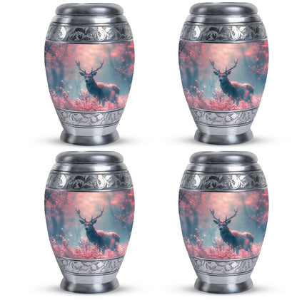 Pink Personalized Deer Cremation Urn for Human Ashes - 10-inch, 200 cu in - Yatskia