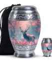 Elegant Pink Deer Cremation Urn – Beautiful Wildlife Memorial Urn for Ashes