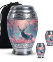 Elegant Pink Deer Cremation Urn – Beautiful Wildlife Memorial Urn for Ashes