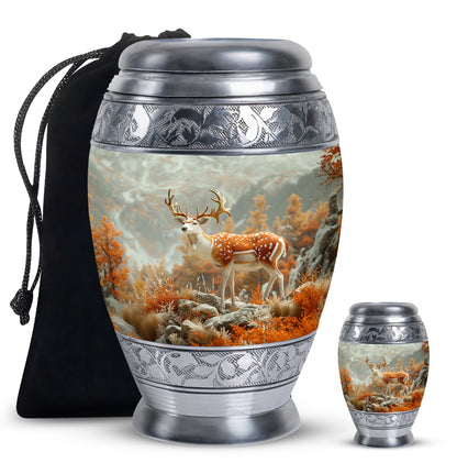 Personalized Deer Cremation Urn for Human Ashes - 10-inch, 200 cu in - Yatskia