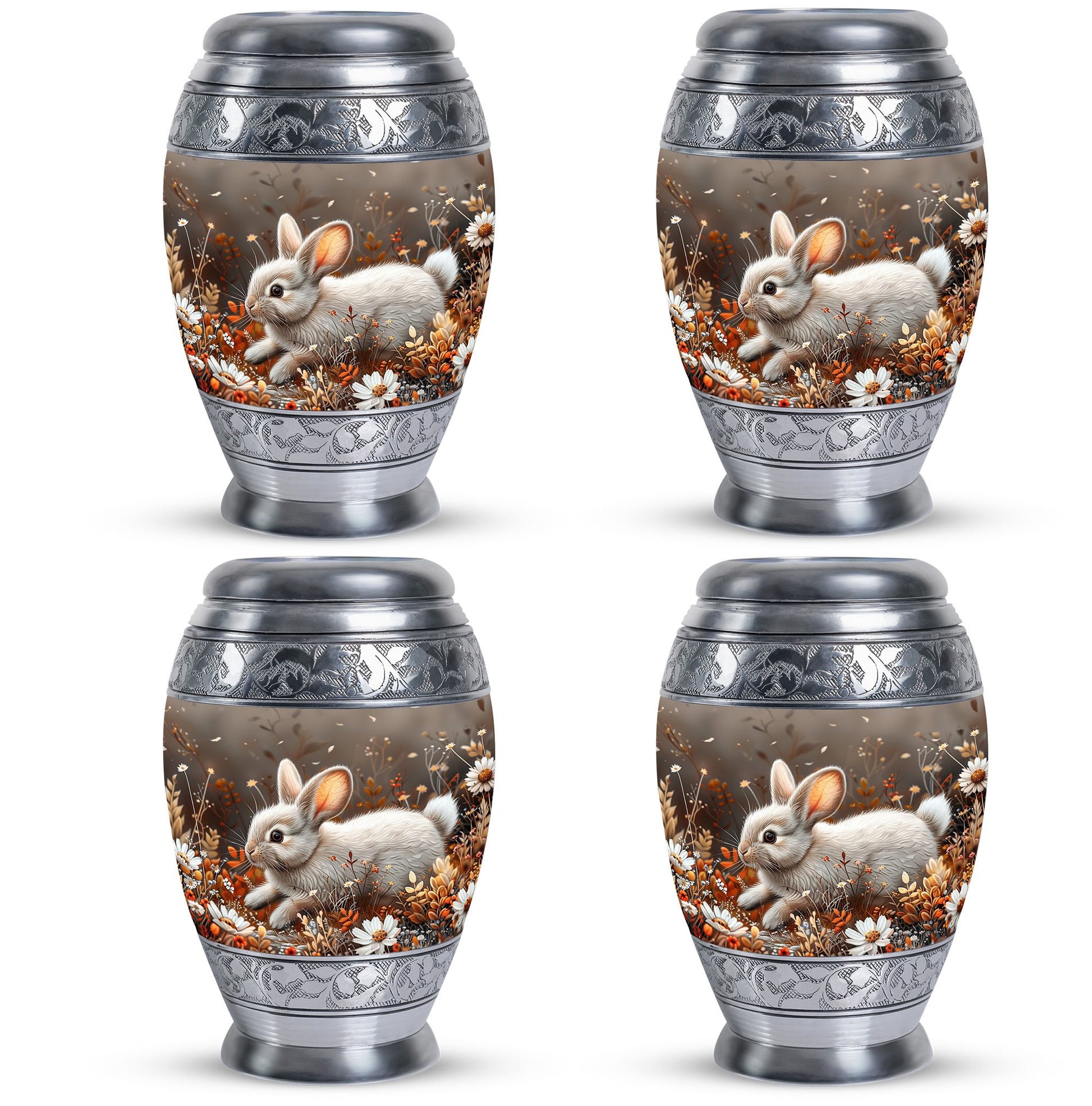 Forest Rabbit Meadow - Rabbit Urn Memorial, Funeral Shape Urn