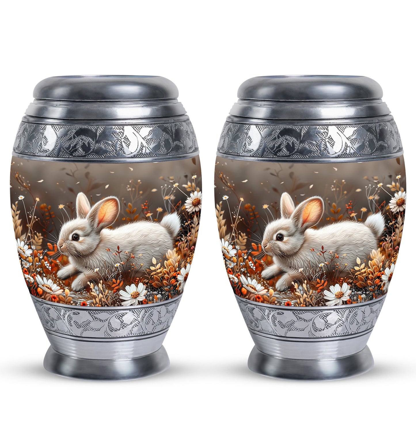 Personalized Rabbit Memorial Urn for Pet Ashes - 10-inch, 200 cu in - Yatskia