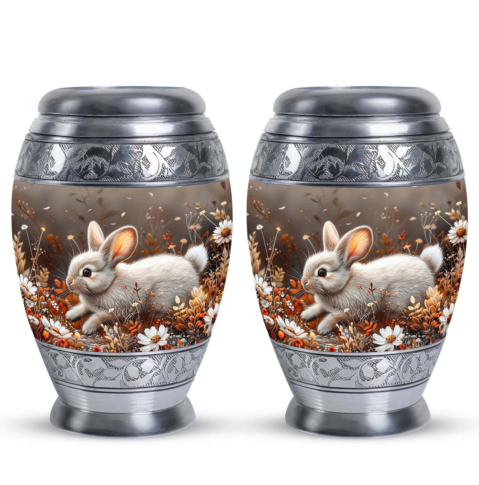 Forest Rabbit Meadow - Rabbit Urn Memorial, Funeral Shape Urn