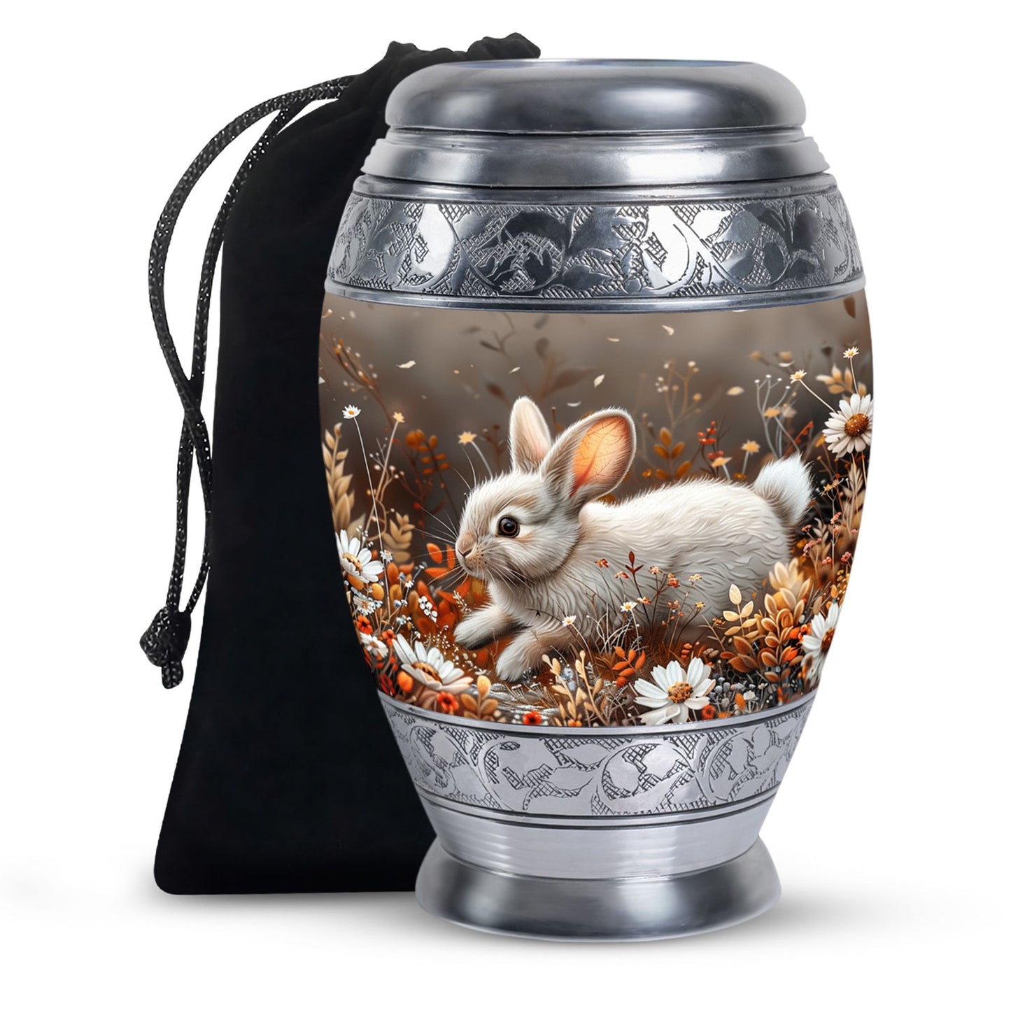Personalized Rabbit Memorial Urn for Pet Ashes - 10-inch, 200 cu in - Yatskia