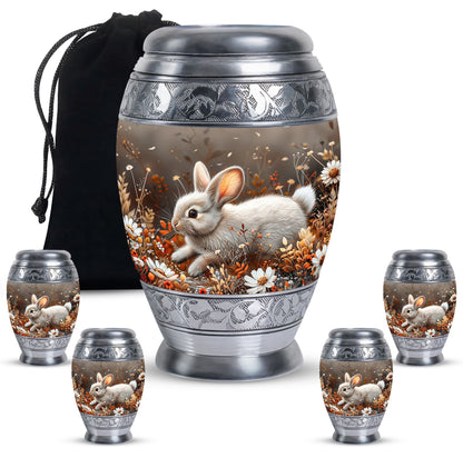 Personalized Rabbit Memorial Urn for Pet Ashes - 10-inch, 200 cu in - Yatskia