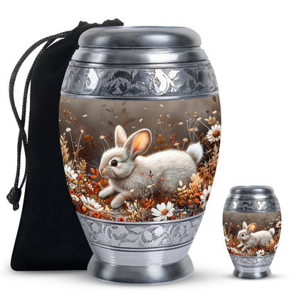 Personalized Rabbit Memorial Urn for Pet Ashes - 10-inch, 200 cu in - Yatskia