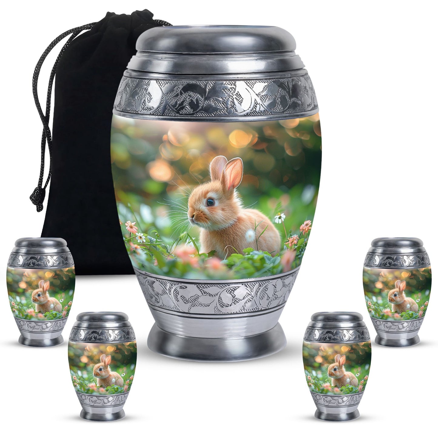 Green Personalized Pet Memorial Urn for Pet Ashes - 10-inch, 200 cu in - Yatskia