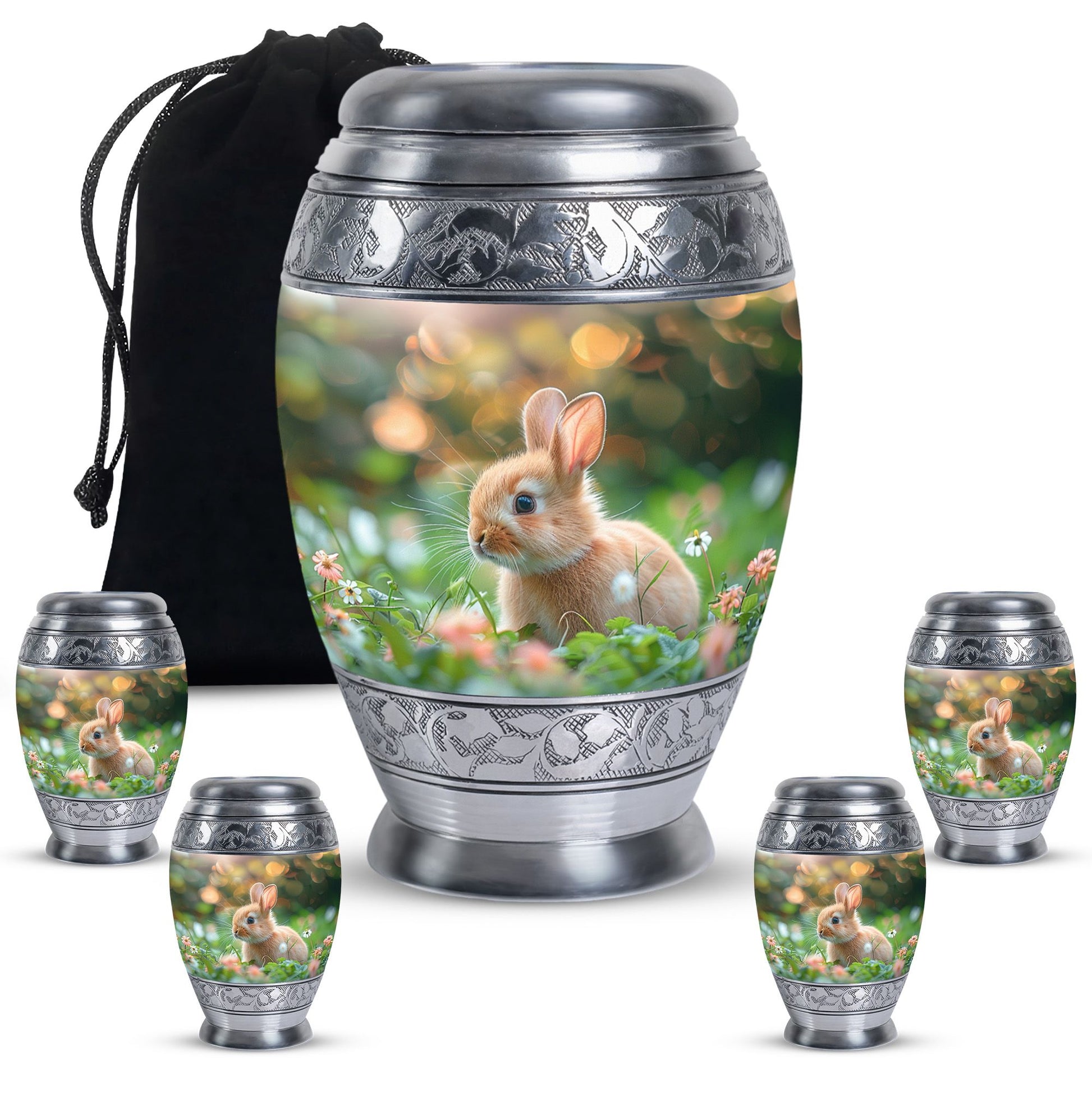 Green Baby Bunny Rabbit Urn – Beautiful Memorial for Pet Rabbits