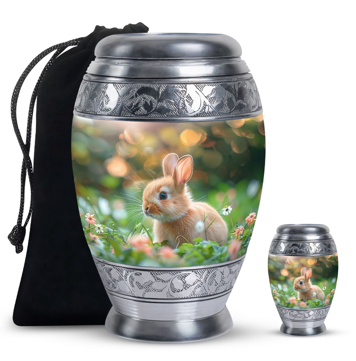 Green Personalized Pet Memorial Urn for Pet Ashes - 10-inch, 200 cu in - Yatskia