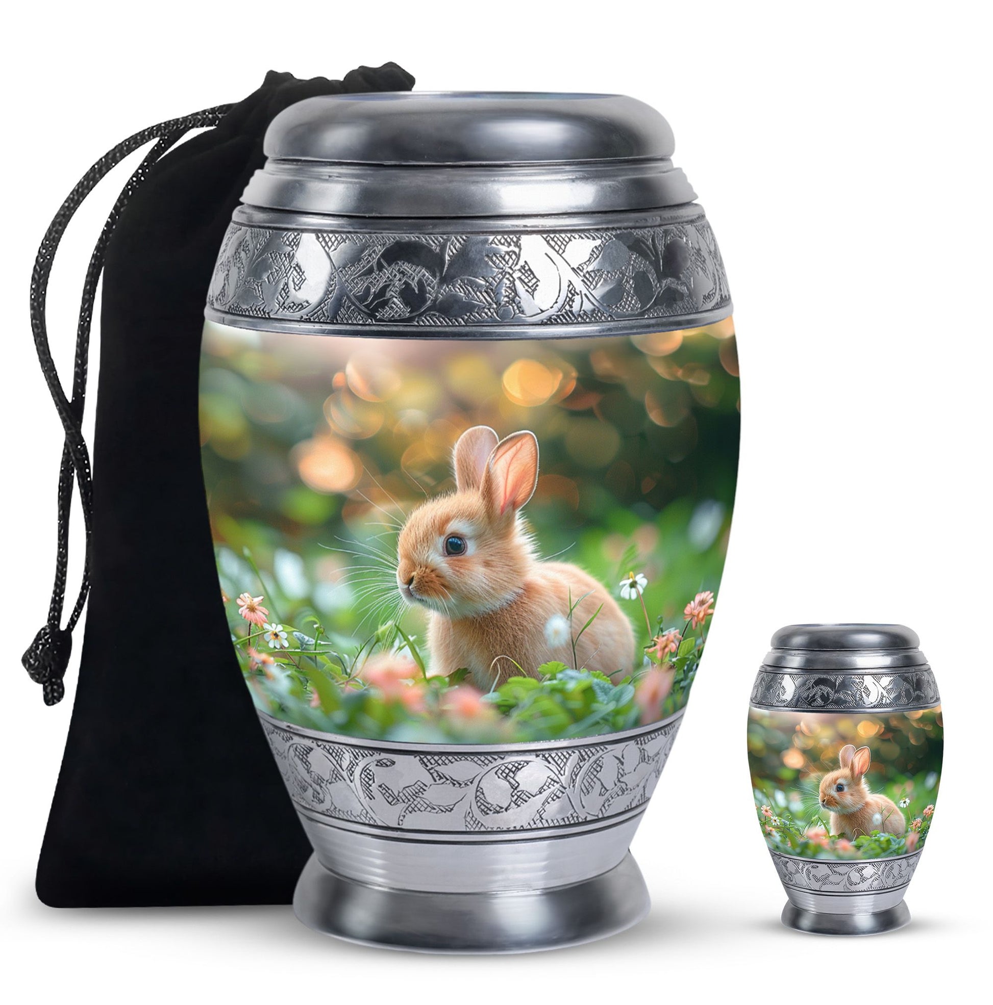 Green Baby Bunny Rabbit Urn – Beautiful Memorial for Pet Rabbits