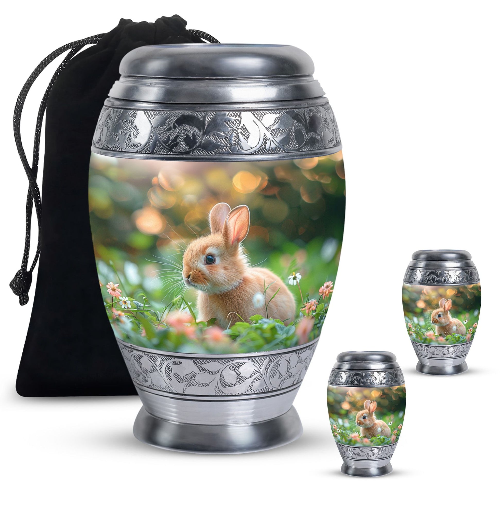 Green Baby Bunny Rabbit Urn – Beautiful Memorial for Pet Rabbits