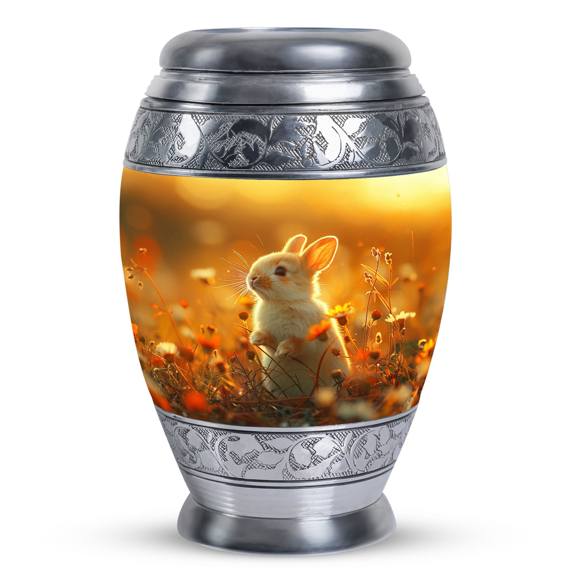 Sunset Baby Bunny Rabbit Urn - Beautiful Memorial For Pets Ashes