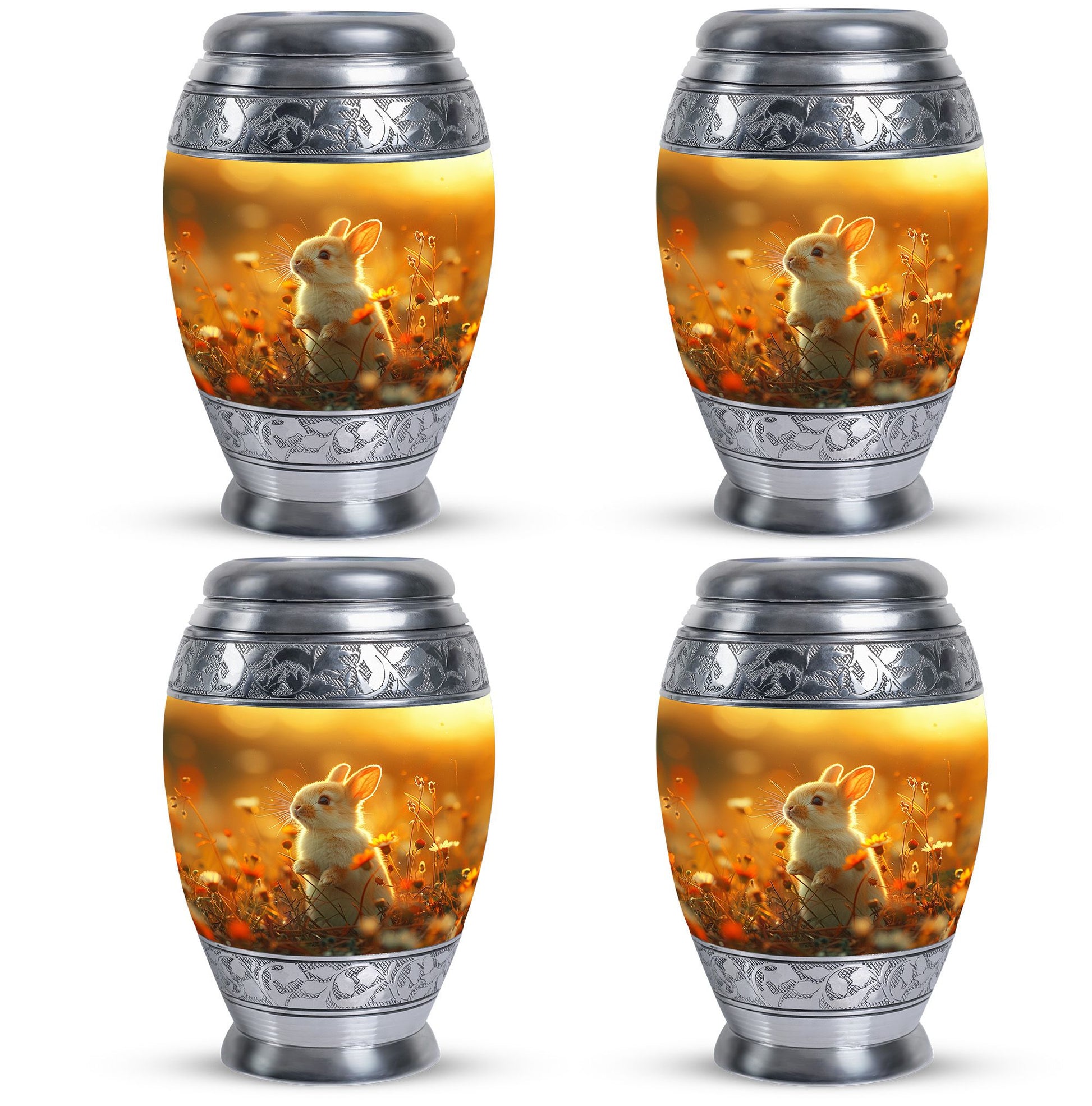 Sunset Baby Bunny Rabbit Urn - Beautiful Memorial For Pets Ashes
