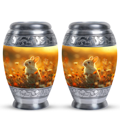 Personalized Rabbit Memorial Urn for Pet Ashes - 10-inch, 200 cu in - Yatskia