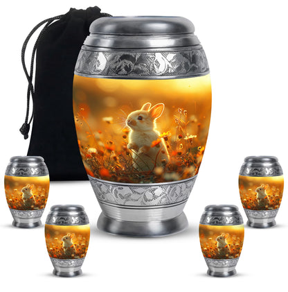 Personalized Rabbit Memorial Urn for Pet Ashes - 10-inch, 200 cu in - Yatskia