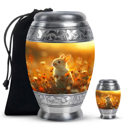 Personalized Rabbit Memorial Urn for Pet Ashes - 10-inch, 200 cu in - Yatskia