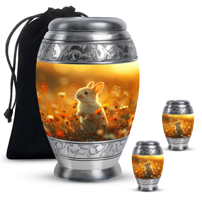 Personalized Rabbit Memorial Urn for Pet Ashes - 10-inch, 200 cu in - Yatskia