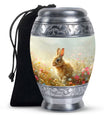 Baby Bunny Rabbit Urn – Beautiful Floral Design Memorial for Pet Remains