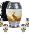 Baby Bunny Rabbit Urn – Beautiful Floral Design Memorial for Pet Remains