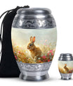 Baby Bunny Rabbit Urn – Beautiful Floral Design Memorial for Pet Remains