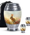 Baby Bunny Rabbit Urn – Beautiful Floral Design Memorial for Pet Remains