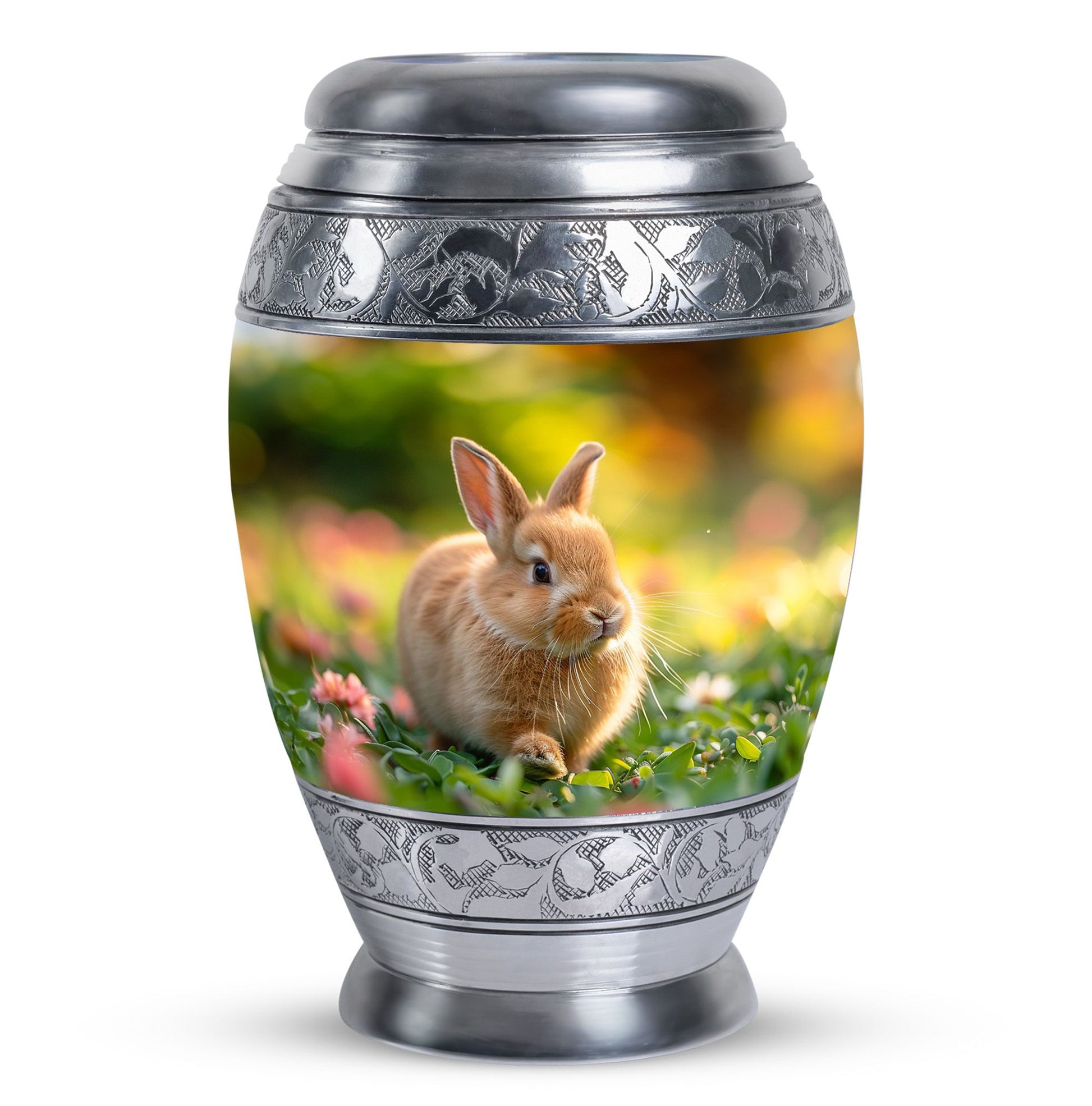 Bunny Rabbit Garden Urn - Beautiful Pet Memorial with Nature Design