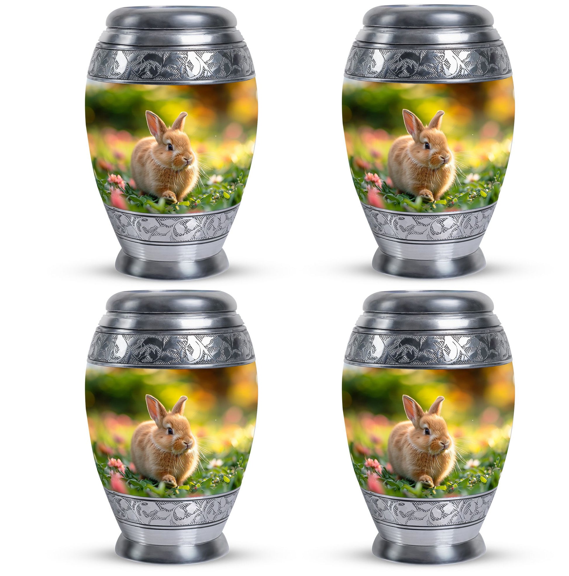 Bunny Rabbit Garden Urn - Beautiful Pet Memorial with Nature Design