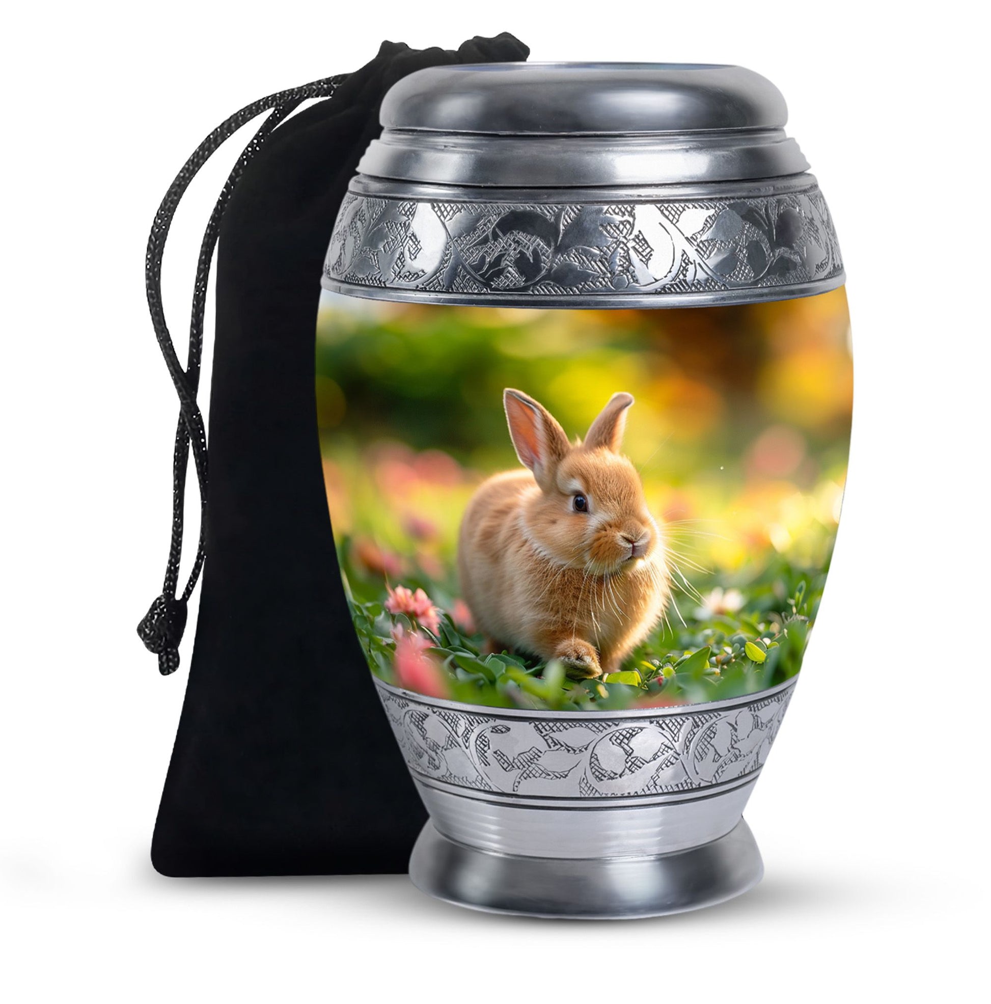 Bunny Rabbit Garden Urn - Beautiful Pet Memorial with Nature Design