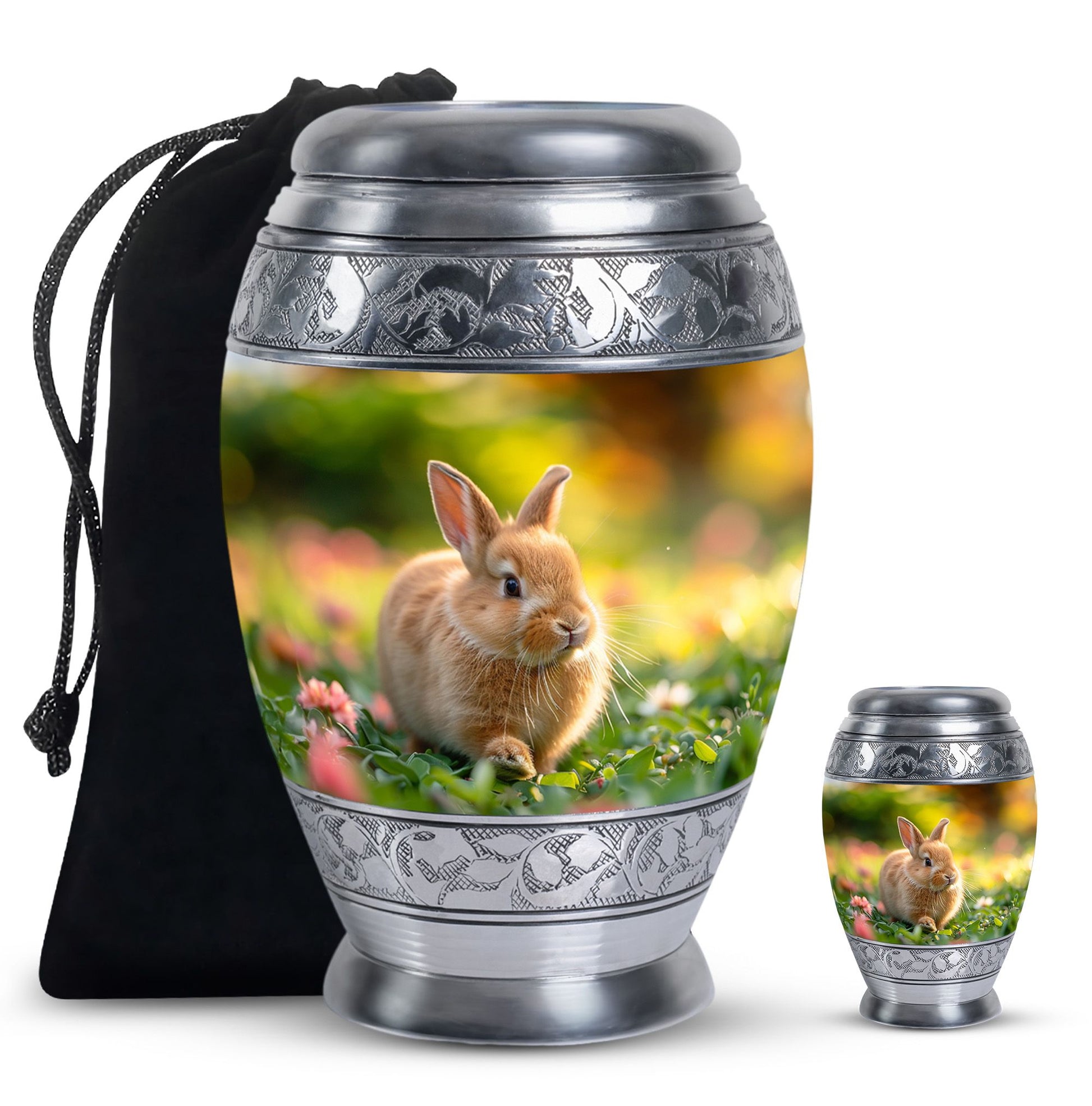 Bunny Rabbit Garden Urn - Beautiful Pet Memorial with Nature Design
