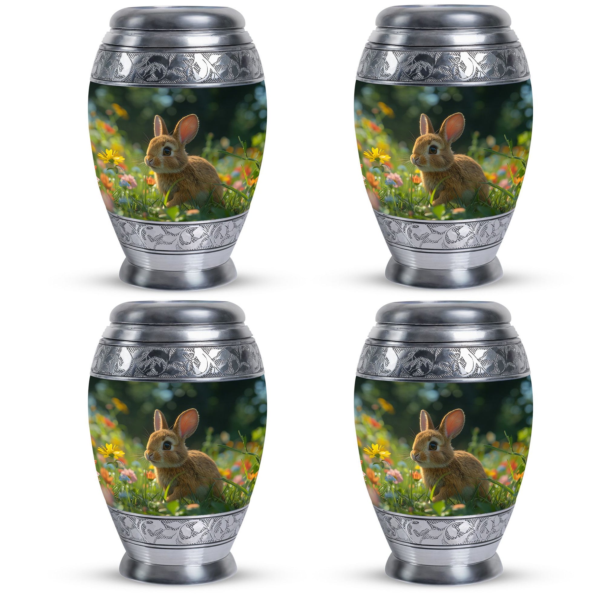 Summer Bunny Burial Urn - Decorative Unique Urns For Burial Ashes