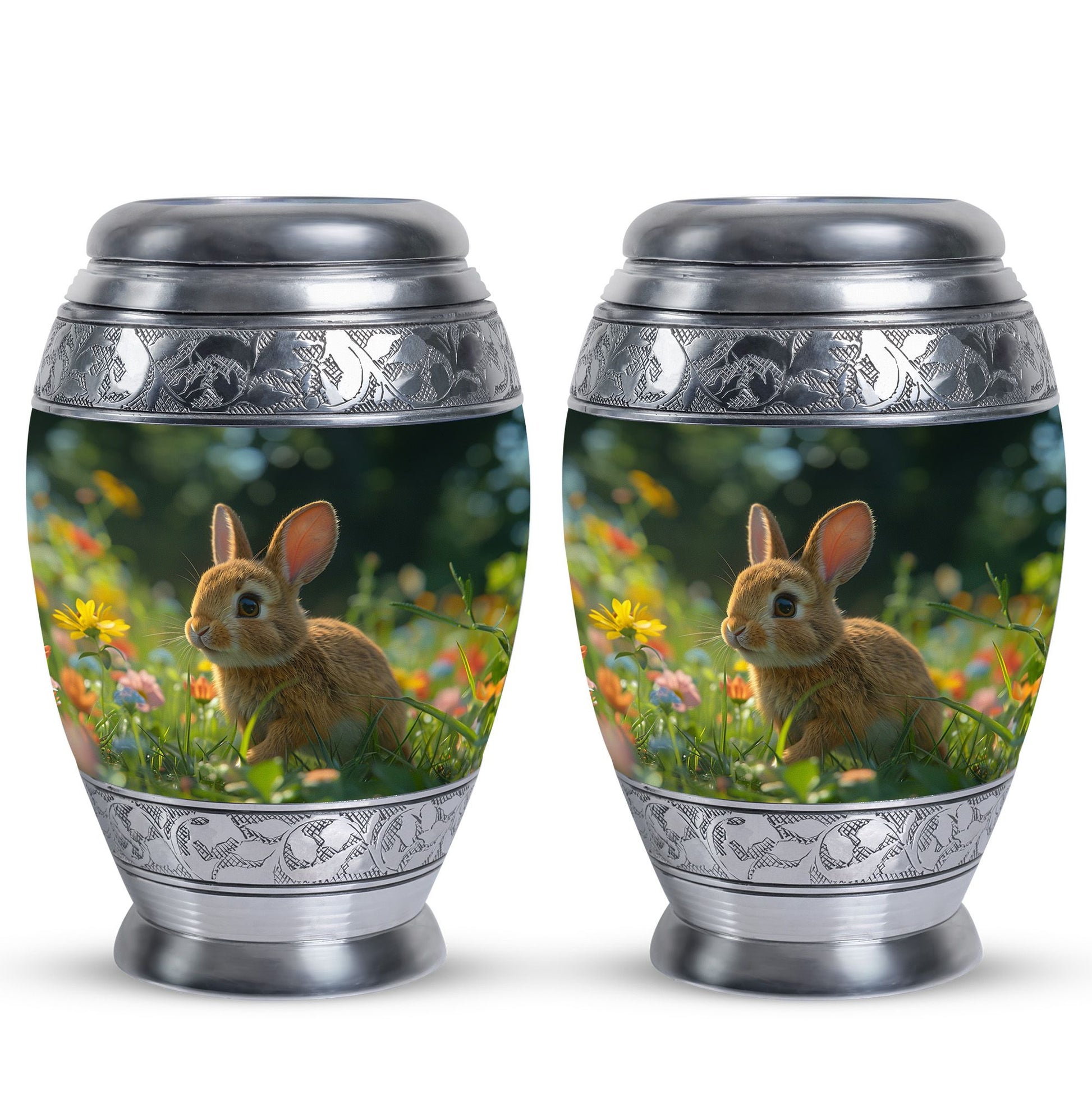 Summer Bunny Burial Urn - Decorative Unique Urns For Burial Ashes