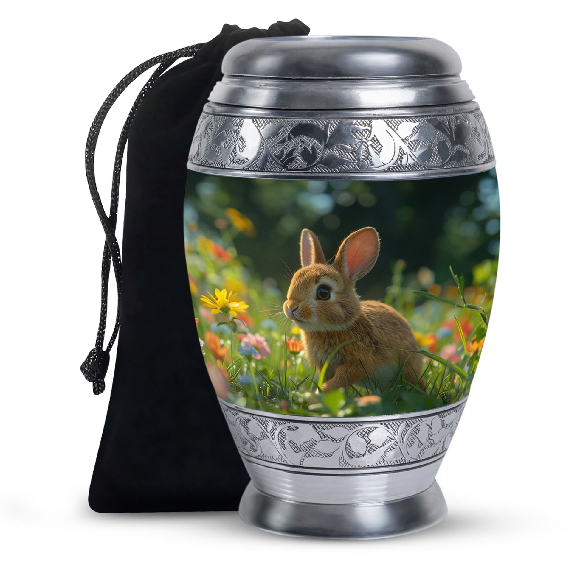 Summer Bunny Burial Urn - Decorative Unique Urns For Burial Ashes
