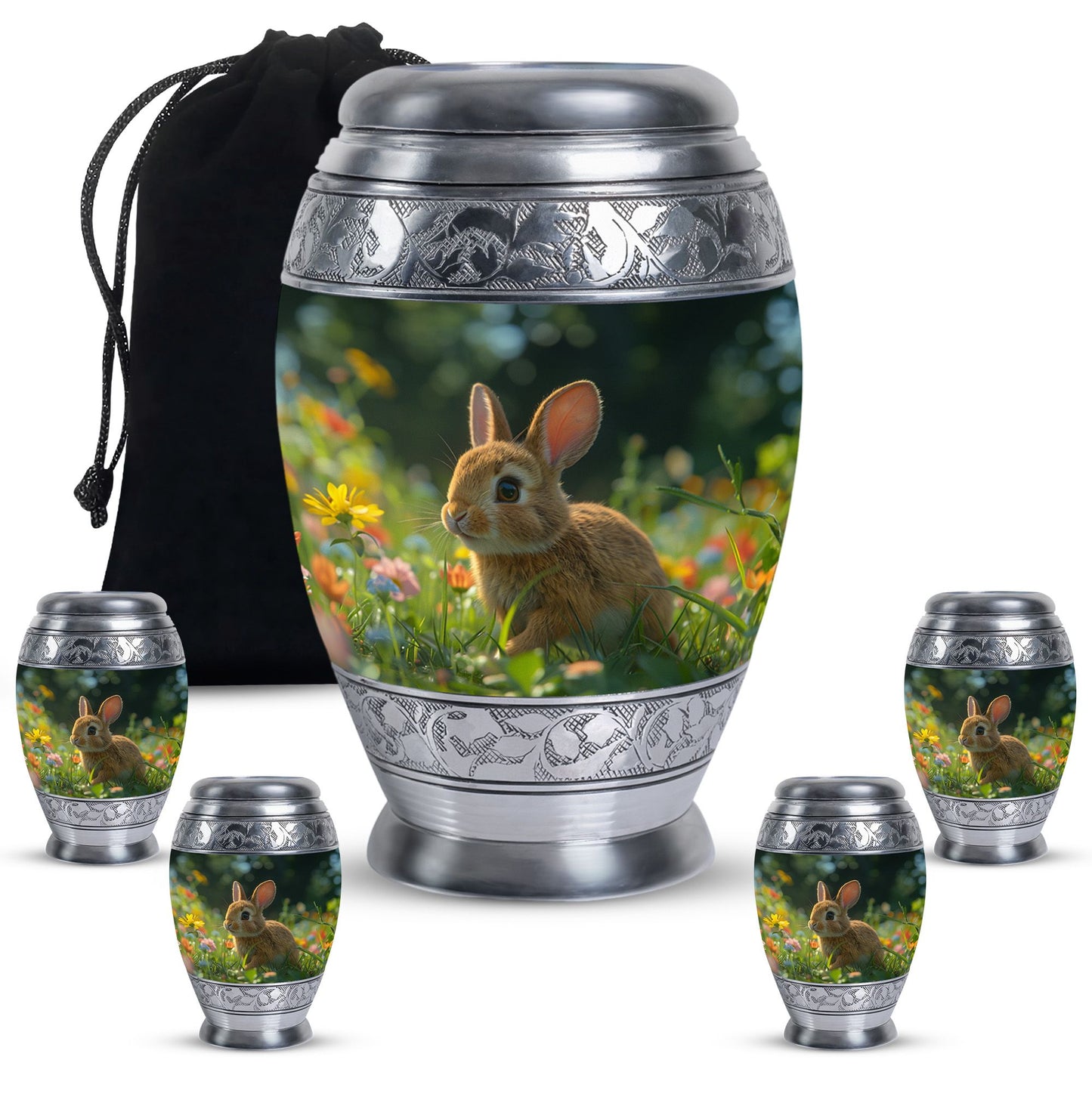 Personalized Rabbit Cremation Urn for Pet Ashes - 10-inch, 200 cu in - Yatskia