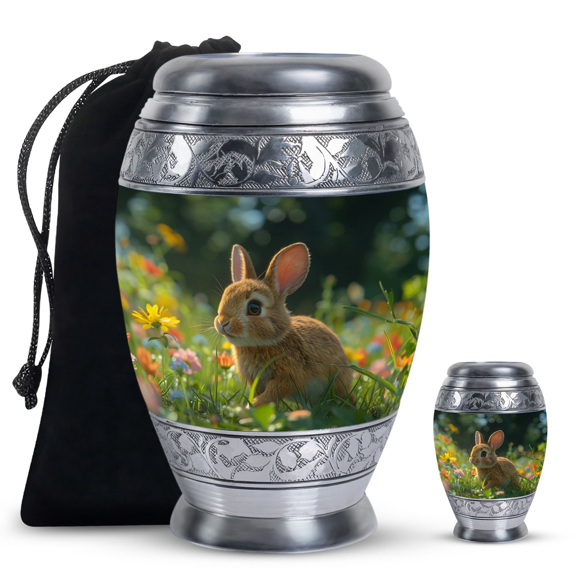 Summer Bunny Burial Urn - Decorative Unique Urns For Burial Ashes