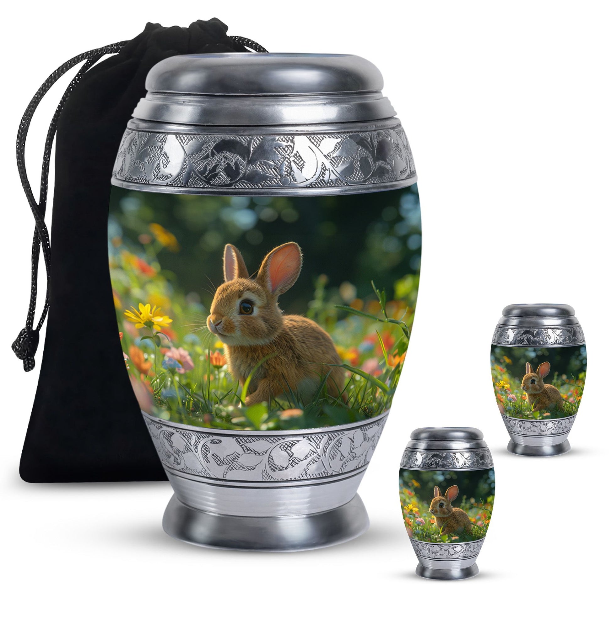 Summer Bunny Burial Urn - Decorative Unique Urns For Burial Ashes