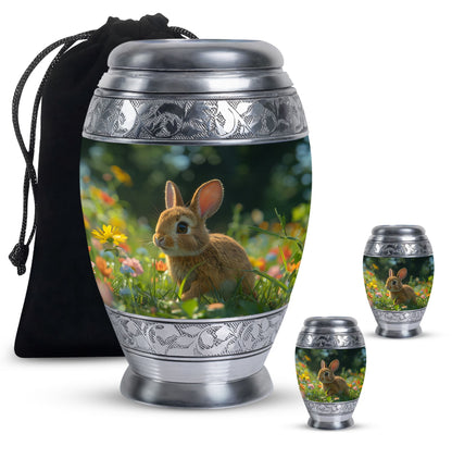 Personalized Rabbit Cremation Urn for Pet Ashes - 10-inch, 200 cu in - Yatskia