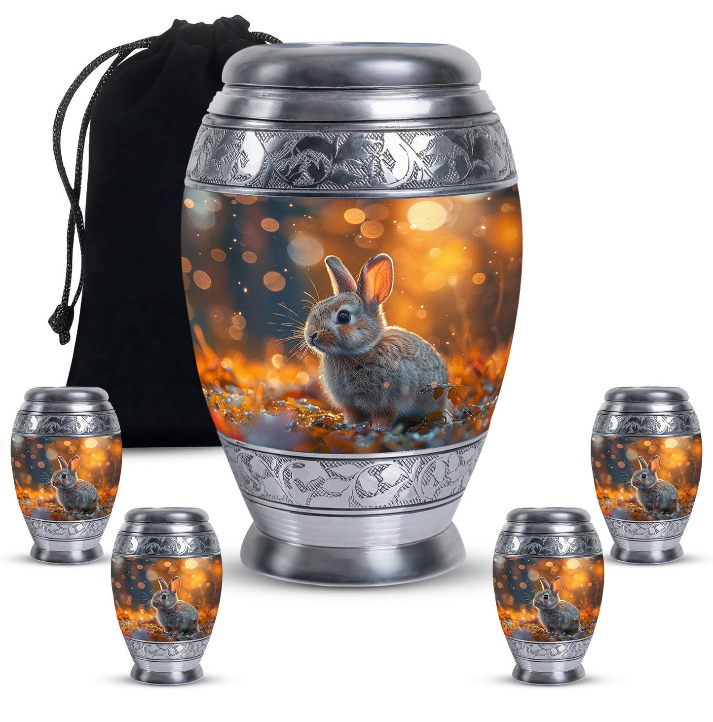 Personalized Rabbit Cremation Urn for Pet Ashes - 10-inch, 200 cu in - Yatskia