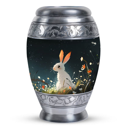 White Personalized Pet Keepsake Urn for Pet Ashes - 10-inch, 200 cu in - Yatskia