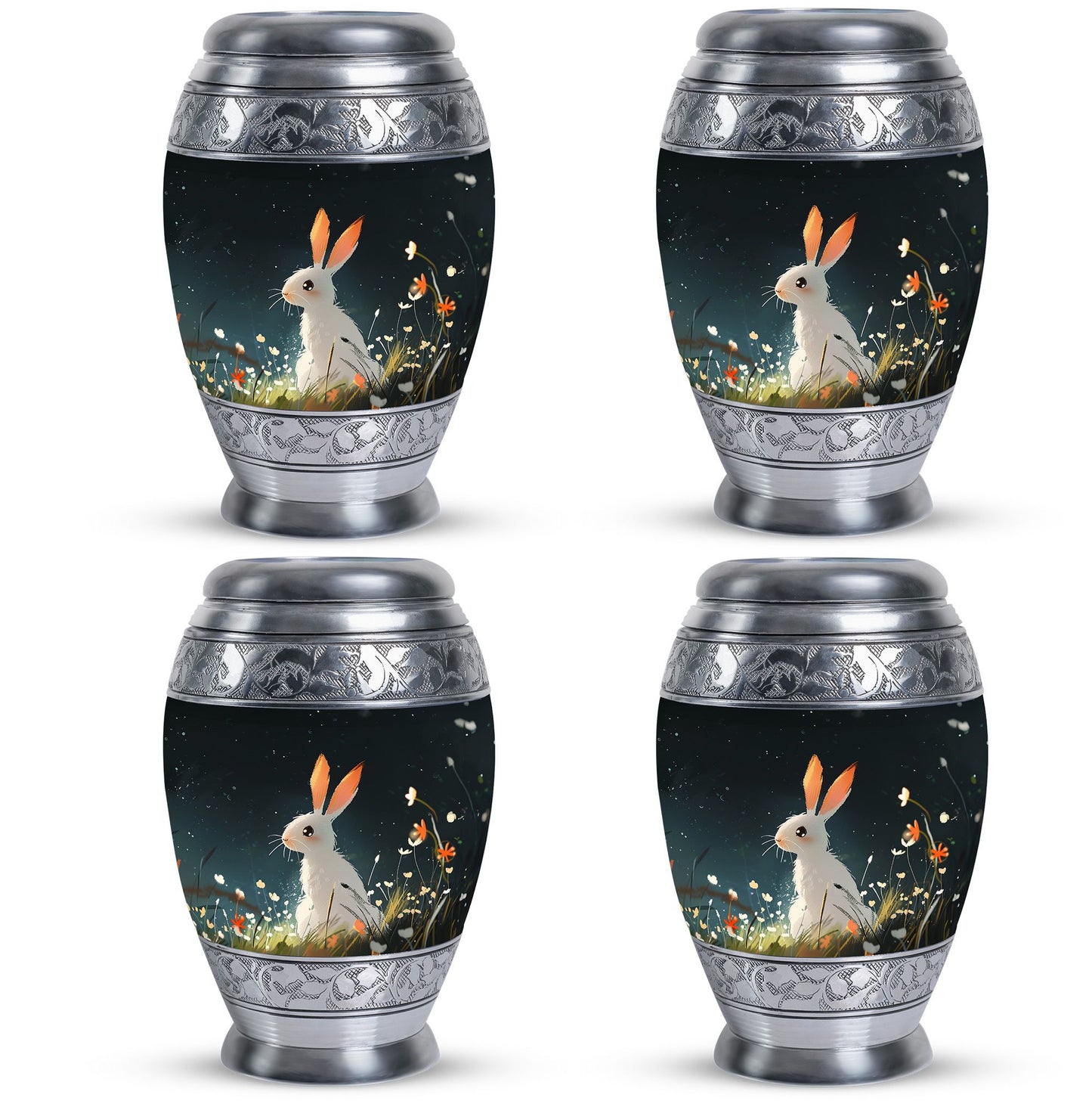 White Personalized Pet Keepsake Urn for Pet Ashes - 10-inch, 200 cu in - Yatskia
