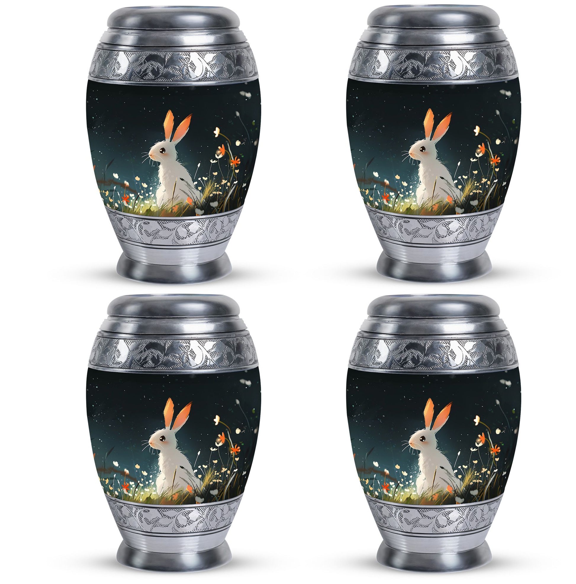 White Bunny Rabbit Burial Urn - Small Urn For Pet Ashes